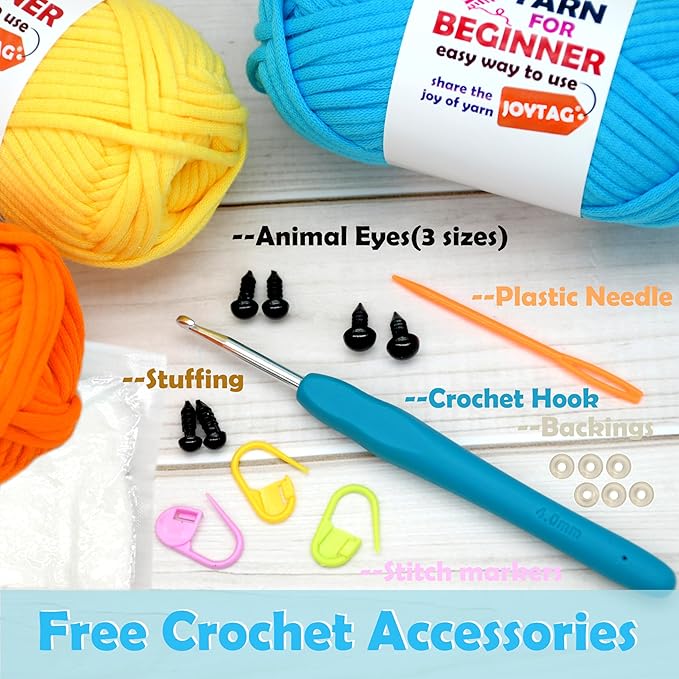 15 Pack Rainbow Beginner Crochet Yarn for Crocheting and Knitting (15x50g) - Rainbow Mix-New