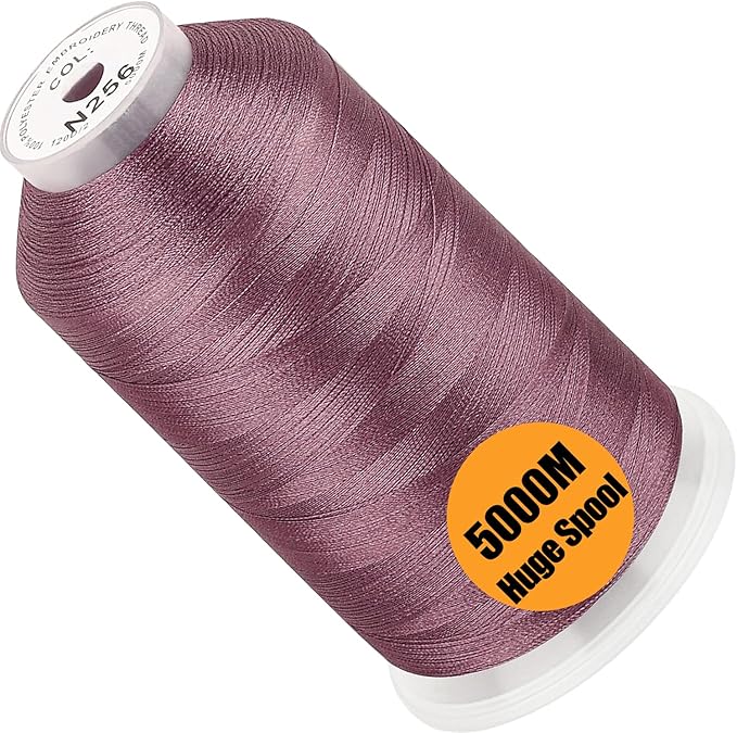 New brothread - Single Huge Spool 5000M Each Polyester Embroidery Machine Thread 40WT for Commercial and Domestic Machines - Salmon(Janome Color)