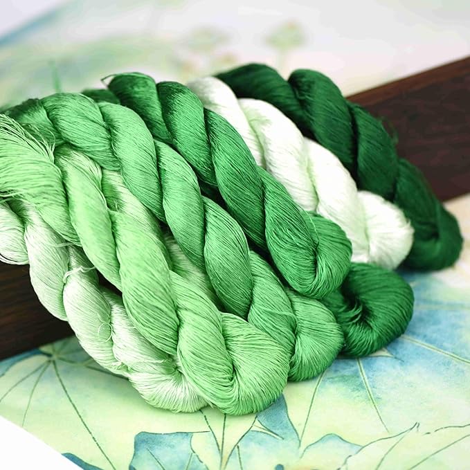 Natural 100% Silk Thread, Handmade Embroidery Thread Silk Floss 8 Colors 110m Each (71)