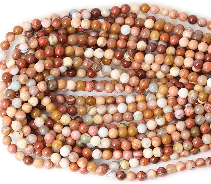 cheavian 60pcs 6mm natural petrified wood jade round loose beads for jewelry making diy bracelet necklace materials 1 strand 15"