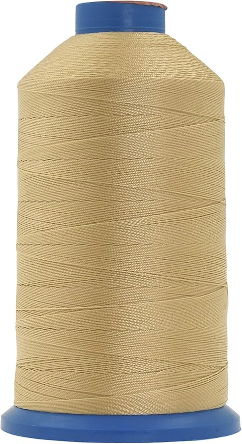 Mandala Crafts Size 277 840D T270 Bonded Nylon Thread - Tan 800 YDs Tex 270 Heavy Duty Sewing Threads for Leather, Jeans, Weaving, Outdoor Marine Upholstery