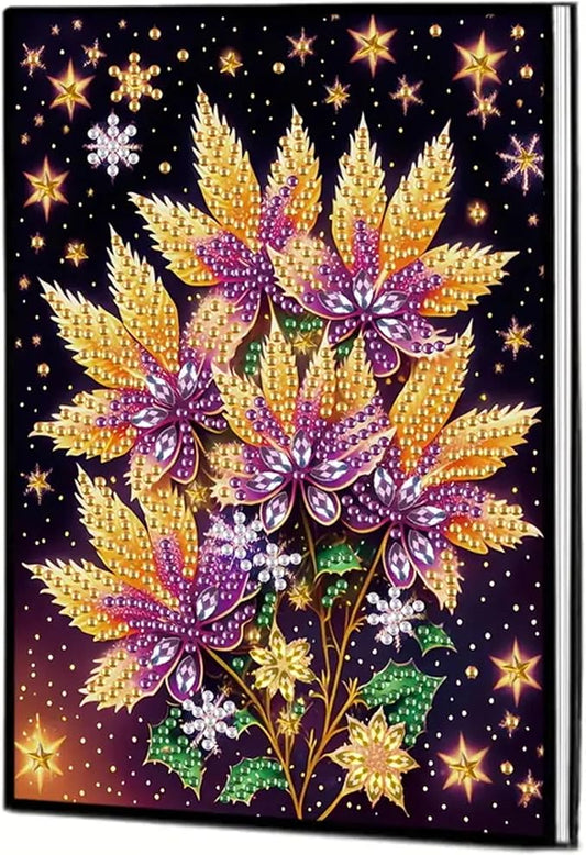 Diamond Painting Notebook for Adults, A5 Diamonds Art Journal and DIY Sketchbook, Diamond Art Kit Supplies,Gift for Beginners, Craft Lovers, Artists. (Maple Leaf)
