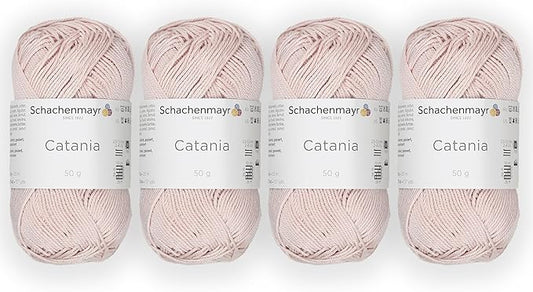 4 Skein/Pack Schachenmayr (SMC) Catania Originals Yarn, Each Ball 1.76 Oz (50gr) / 136 Yards (125 m), 100% Mercerized Cotton for Knitting and Crochet Yarn, Sport Weight, 263 - Soft Apricot