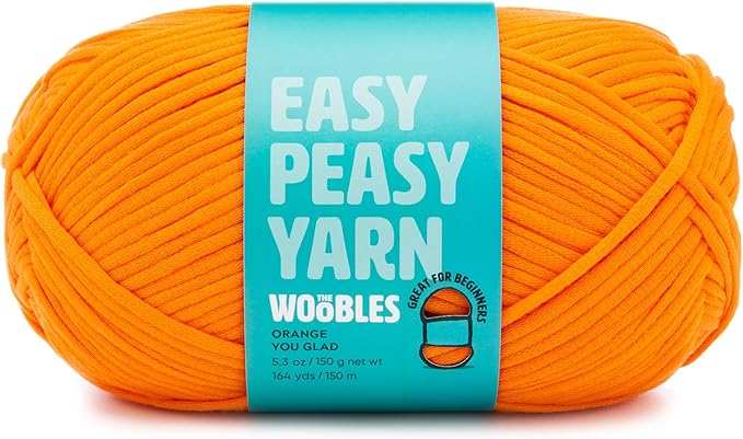 Woobles Easy Peasy Yarn for Beginners - Crochet & Knitting Yarn with Easy-to-See Stitches - Medium #4 Worsted Cotton-Nylon Blend