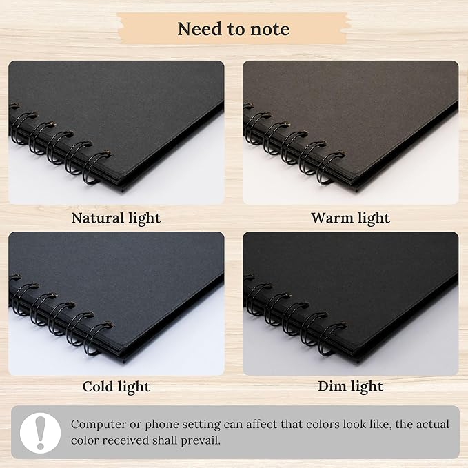 Polaroid Scrapbook Photo Album, 6.3"x6.3" DIY Scrapbook Album Hardcover Kraft Paper with 20 Sheets 40 Pages, Stylish Memory Book for Wedding, Anniervsary, Family, Travel, Black