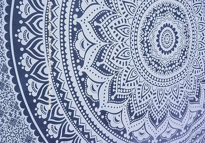 popular handicrafts tapestry wall hanging ombre hippie mandala bohemian hippy intricate indian tapestries bedspread 54 x 82 inches (140cm x 210cm) grey