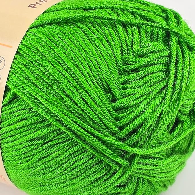 10-Pack of Yonkey Monkey 500 Grams Yarn - 70% Rayon derived from Bamboo, 30% Cotton - Imported - Grass Green 9035