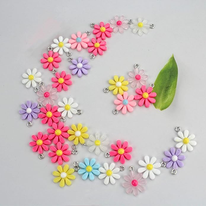 Resin Ice Cream Flower Dice Pendant Charms Colorful DIY Pendant Making Charm for Bracelet Necklace Earrings Keychain Craft