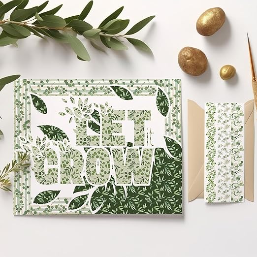 Whaline 12 Rolls Greenery Washi Tapes Watercolor Plants Eucalyptus Masking Tape 15mm Green Leaves Decorative Tape Stickers for Scrapbook Journal Planner DIY Craft Gift Wrapping, 16.4ft