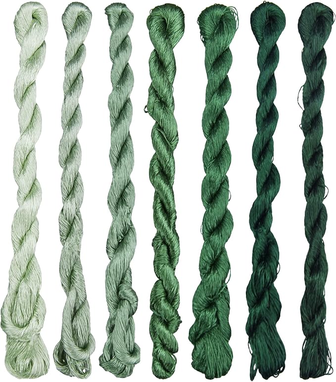 Natural 100% Silk Thread, Handmade Embroidery Thread Silk Floss 7 Colors 110m Each (19)