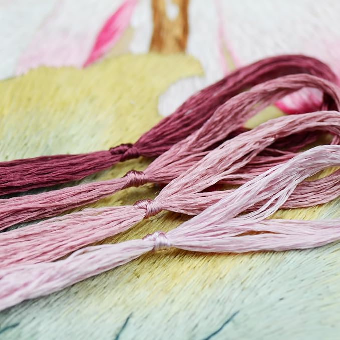 4 Skeins Mulberry Silk Floss Embroidery Thread Floss-Cross Stitch Threads China Silk Woven Jewelry Threads DIY Sewing Kits (16)