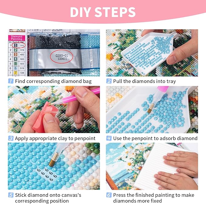 GEEHEIY Faith Hope Love Diamond Art Kits for Adults, 5D Diamond Painting Kits for Beginner, DIY Full Drill Round Gem Art for Home Wall Decor 14 x14 Inch