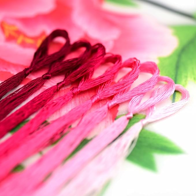 Natural 100% Silk Thread, Handmade Embroidery Thread Silk Floss 8 Colors 110m Each (09)