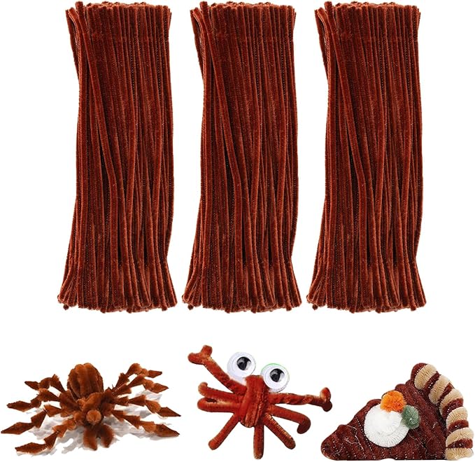 Brown Pipe Cleaners,Art Supplies,200pcs Chenille Stem, Solid Color Pipe Cleaners Set for Pipe Cleaners DIY Art Creative Crafts and Decorations,limpia Pipas,Pipe Cleaner Crafts,Craft Supplies,Crafts