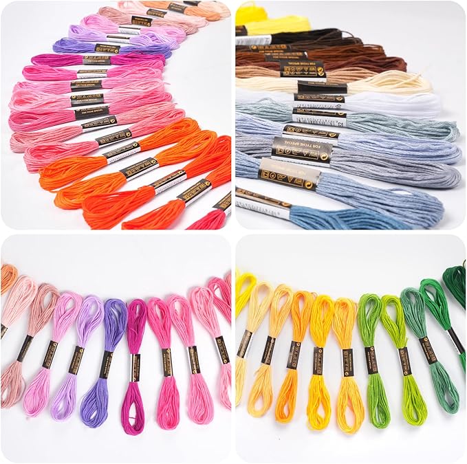 60 Color Skeins Rainbow Color Embroidery Floss，Cross Stitch Threads, Bracelet Yarn, Craft Floss