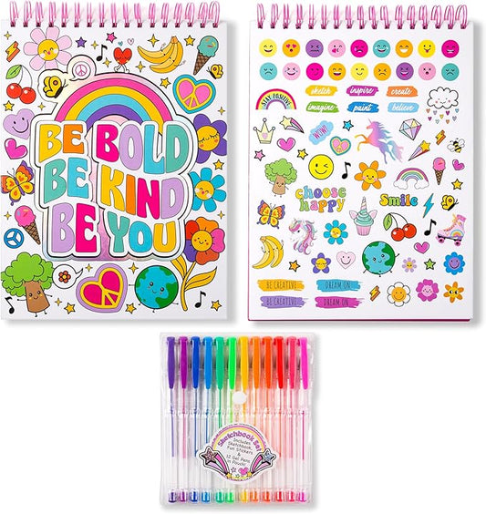 votum sketch book: personalized artist sketchbook: sketching, drawing and creative doodling. notebook and sketchbook to draw and journal with stickers and pens (groovy)
