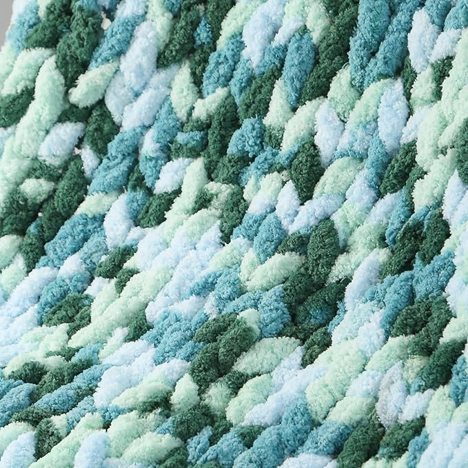 Chunky Chenille Yarn for Hand Knitting 8 Jumbo Pack Jumbo Chunky Yarn for Hand Soft Blanket Knitting, Bulky Thick Fluffy Yarn for Crocheting (Sea of Clouds)