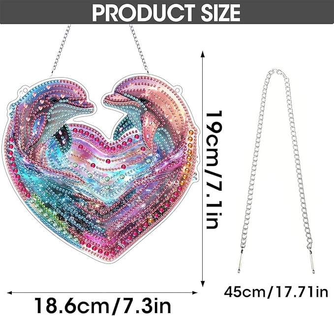 SKRYUIE Whale Hanging Diamond Art Kits for Adults Pendant Suncatcher, Special Shaped Crystal DIY Pearl Diamond Painting Kit, Gift for Mother Spring Summer Window Wreath Decor 7.48 x 7.32 Inch A31