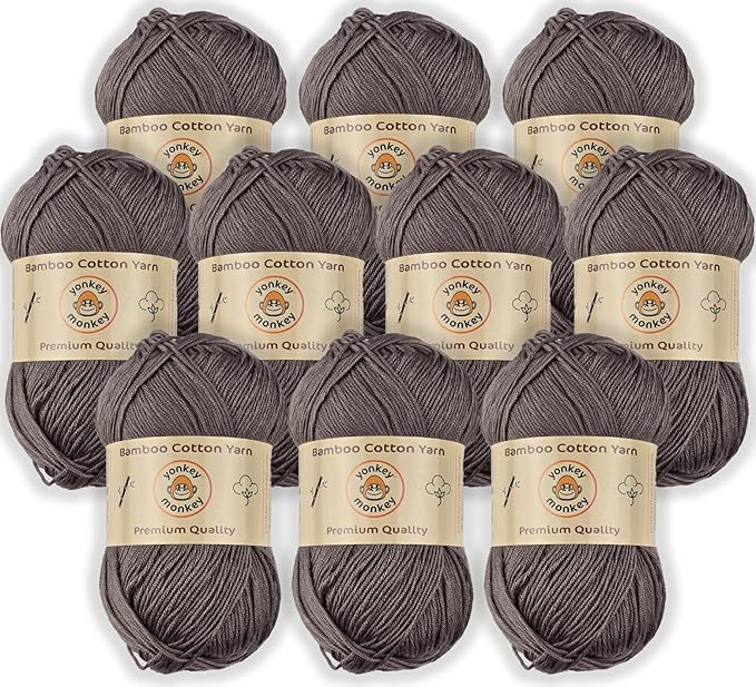 10-Pack of Yonkey Monkey 500 Grams Yarn - 70% Rayon derived from Bamboo, 30% Cotton - Imported - Camel 9031
