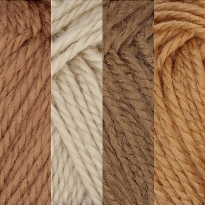 JubileeYarn Amigurumi Select Yarn - DK Acrylic - Shades of Brown - 4 Skeins
