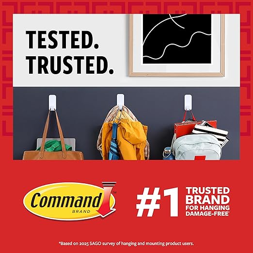 Command 15 lb & 10 lb Large and Medium 28 Pairs Picture Hanging Strips (56 Strips), Damage-Free Hangers for Picture Frames, No Tools Required, Great for Home Room Wall Decor, White Adhesive