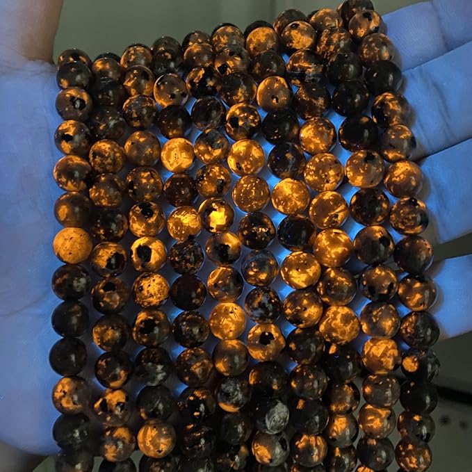85pcs 4mm Natural Flame Yooperlite Stone Beads Round Healing Energy Power Stone Beads for Jewelry Making DIY Bracelet Necklace Earrings 15" (Flame Stone, 4mm)