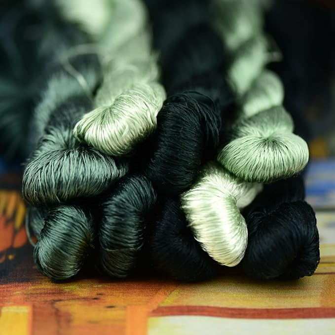 Natural 100% Silk Thread, Handmade Embroidery Thread Silk Floss 9 Colors 110m Each (43)