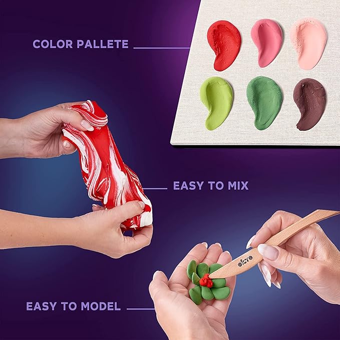 OKTO Art Kit Passion | Succulents Art Set 3D for Home Wall Decor | Craft Kits for Adults and Teen | Craft Box with Modeling Clay for Succulents Fun Stuff Hobbies Kits Succulent DIY Kits