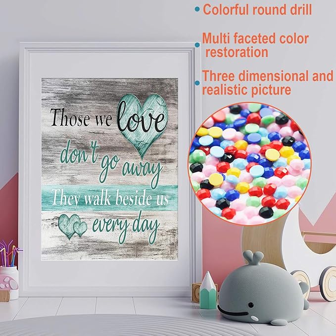 UPINS DIY 5D Love Diamond Art Painting Kit for Adults, Love Theme Round Full Drill Craft Diamond Dots Painting Canvas Supply for Home Wall Decor, 12X16 inches