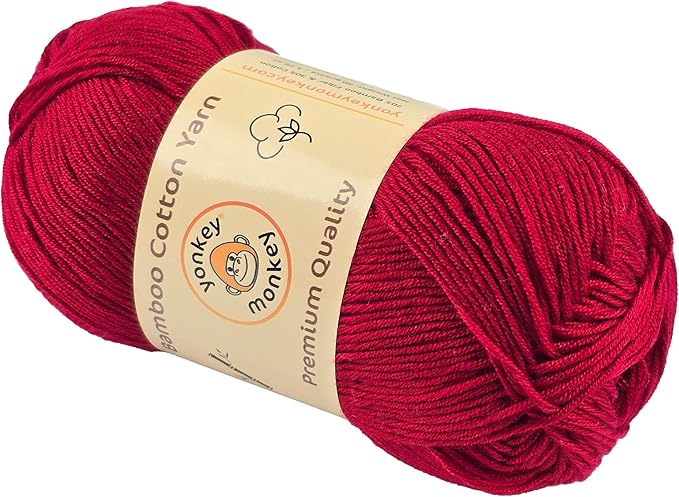 10-Pack of Yonkey Monkey 500 Grams Yarn - 70% Rayon derived from Bamboo, 30% Cotton - Imported - Berry 9032