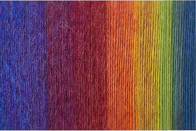 NICEEC 3 Skeins Rainbow Soft Yarn 100% Wool Gradient Multi Color Yarn for Crocheting Knit Total Length 180m×3(196yds×2,50g×3)-1#
