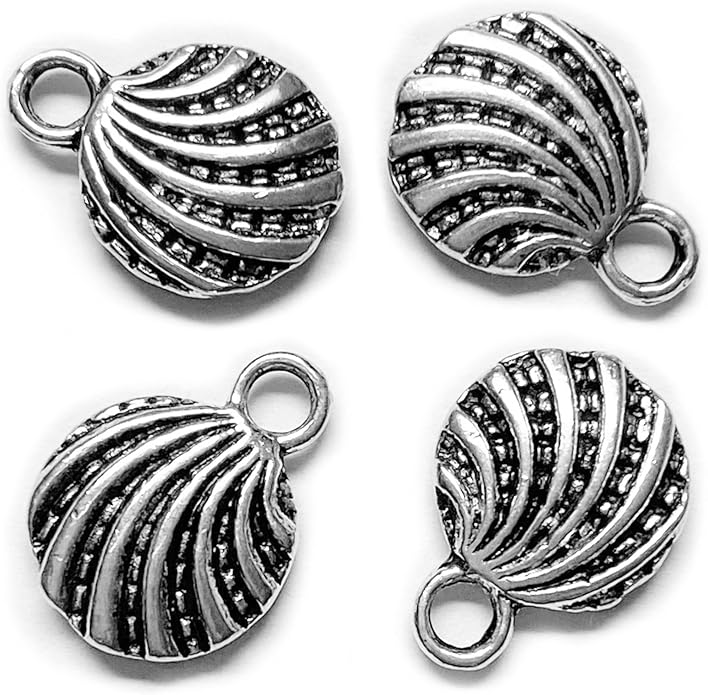 Heather's cf Silver Sea Charms – Antique Pendants, Non-Tarnish, Lead-Free & Nickel-Free, Bulk Ocean Animal Charms for DIY Jewelry, Bracelets, Necklaces, Earrings, Beach Craft Supplies (Sea Animals)