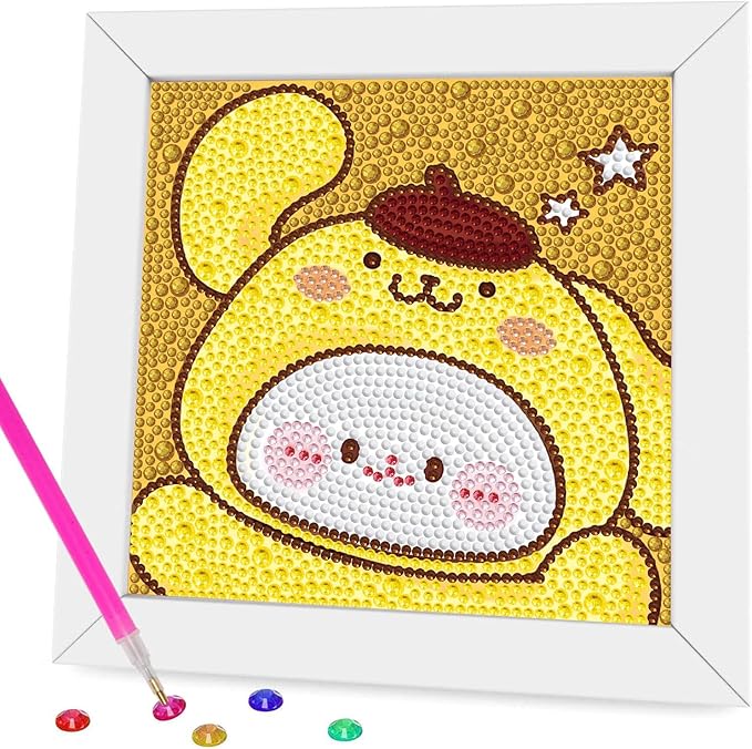YSUNETER Diamond Painting Kits for Kids Beginner - Framed DIY 5D Full Drill Diamond Art Kits for Children, Cute Animals Round Crystal Rhinestone Gem Art Crafts Home Wall Art Decor 5.9 x 5.9 Inches