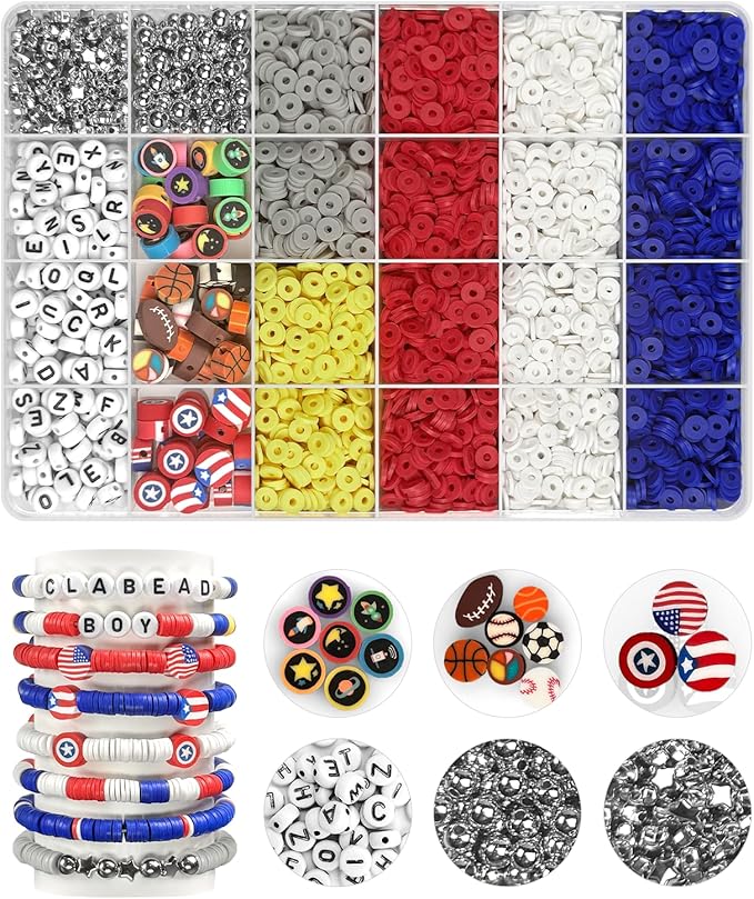 Bracelet Making Kit - Swift Friendship Beads Bracelet Kit for Jewelry Making (Red and Blue)