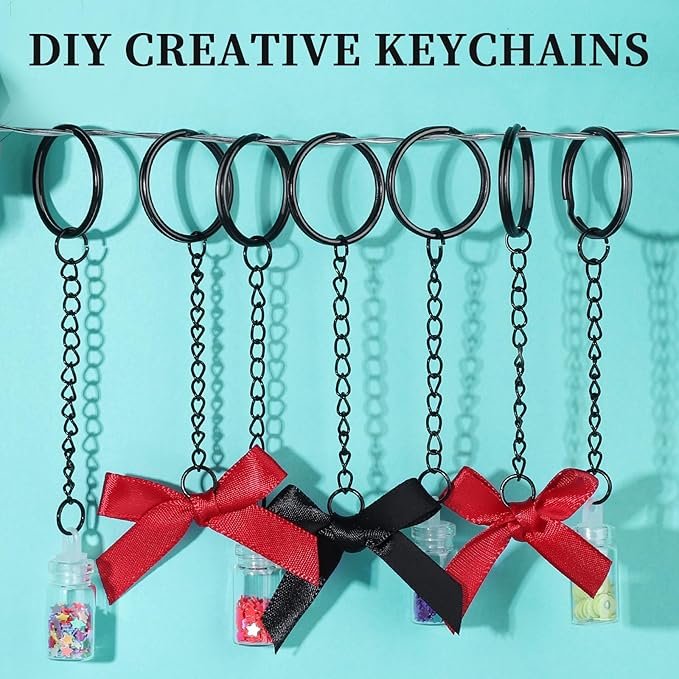 teenitor 524pcs keychain making kit, keychain craft supplies key chain clips, lanyard snap hooks， key rings and jump rings for keychain making supplies jewelry lanyard making, keychain kit black