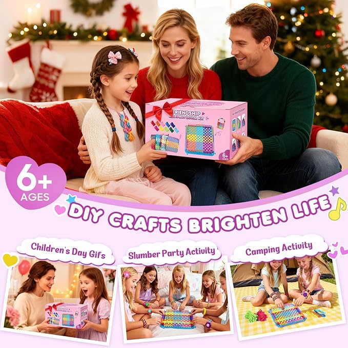 478 Pcs Weaving Loom Kit with Portable Case, Perfect for Making Handbags, Potholder Maker, Bracelet for DIY Crafters & Makers, Complete Craft Kit with Hooks, Gift for Christmas, Birthday,Blue