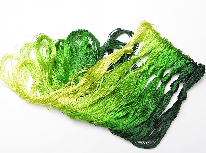 100% Nature Mulberry Handmade Embroidery Silk Thread Woven Jewelry Accessory Artificial Flowers Cross Stitch Floss DIY Sewing Kits 8 Gradient Colors 22m Each (1)