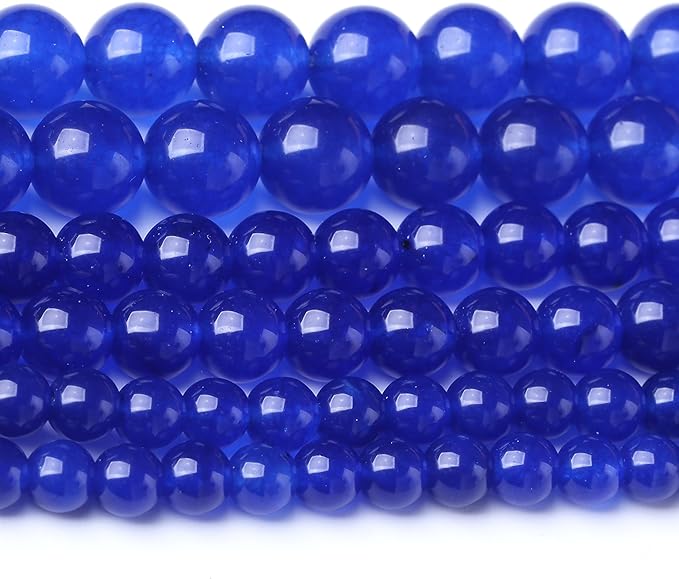 Mysterious Blue Chalcedony Stone Beads for Jewelry Making DIY Bracelet Necklace Jewelry Making 1 Strand 15.5inch 60PCS 6MM