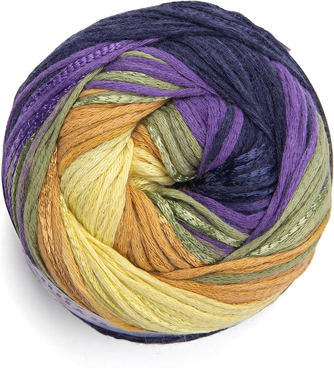 YarnArt Symphony Dream - Luxury Soft Rainbow Cotton Yarn, 80% Cotton 20% Viscose, Sport Weight Knitting & Crochet Yarn – 273 Yards, 3.52 Oz – Ideal for Shawls, Blouses, Dresses, Bags & Hats (3110)