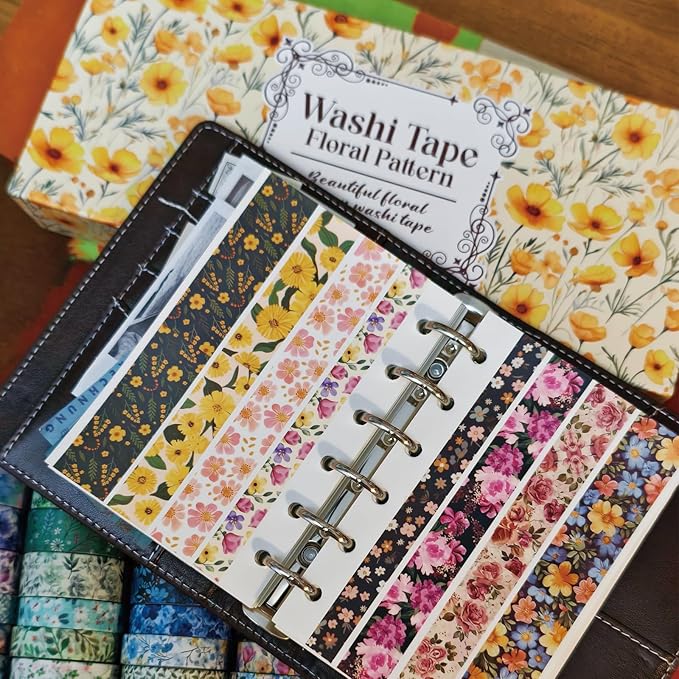Washi Tape, 42 Rolls Aesthetic Colored Decorative Cute Scrapbook Tape for Scrapbooking Supplies Journaling Craft Junk Journal