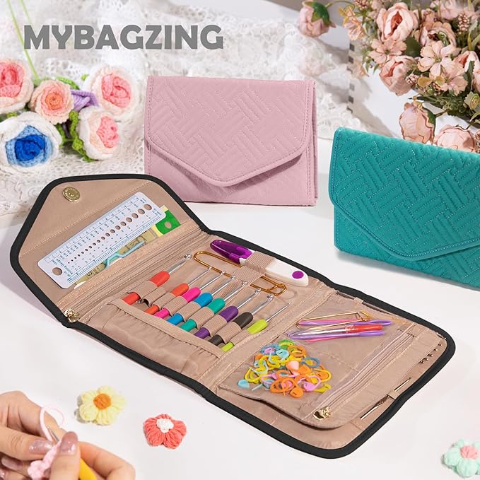 Crochet Hook Case - Foldable Organizer - Knitting & Crochet Supplies Holder