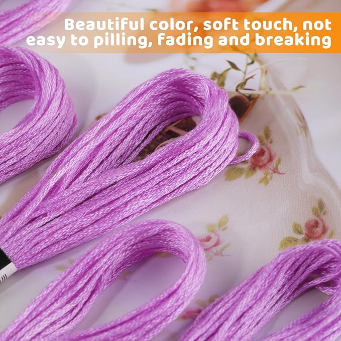 14 Skeins Purple Embroidery Floss,8m Cotton Embroidery Floss,Cross Stitch Thread for Friendship Bracelets