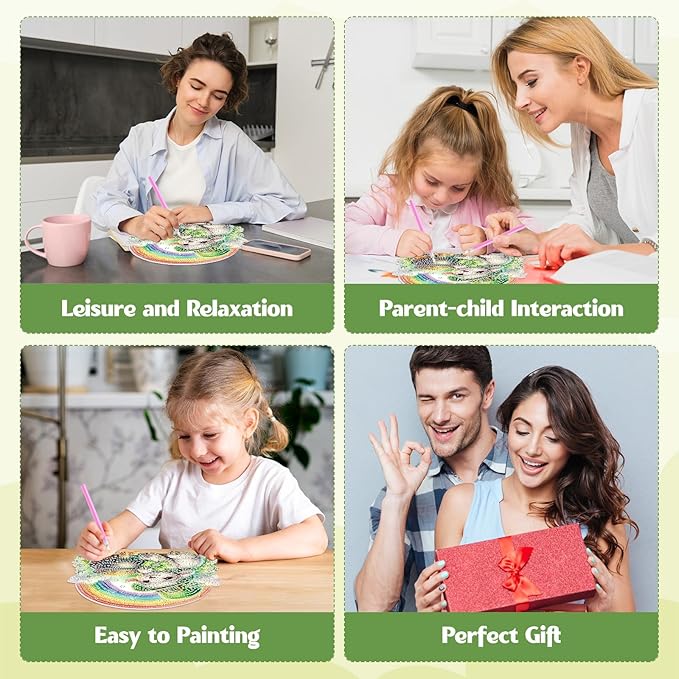 GHHKUD Sheep Diamond Art Hanging Kit for Adults, DIY Double Sided Diamond Painting Hanging St.Patrick's Day, Special Shaped Acrylic Ornaments Pendants for Window Home Garden Wall