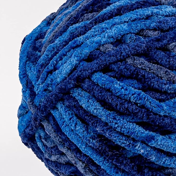 Crafted By Catherine Blanket Multi Yarn - 2 Pack (213 Yards Each Skein), Navy Multi, Gauge 6 Super Bulky