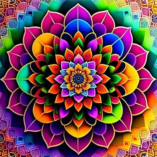CXYQLC DIY 5D Diamond Painting Kits for Adults Diamond Art Mandala Flowers Floral Diamond Painting Full Drill Crystal Rhinestone Embroidery Craft Kits for Home Wall Decor Gifts 11.8x11.8inch