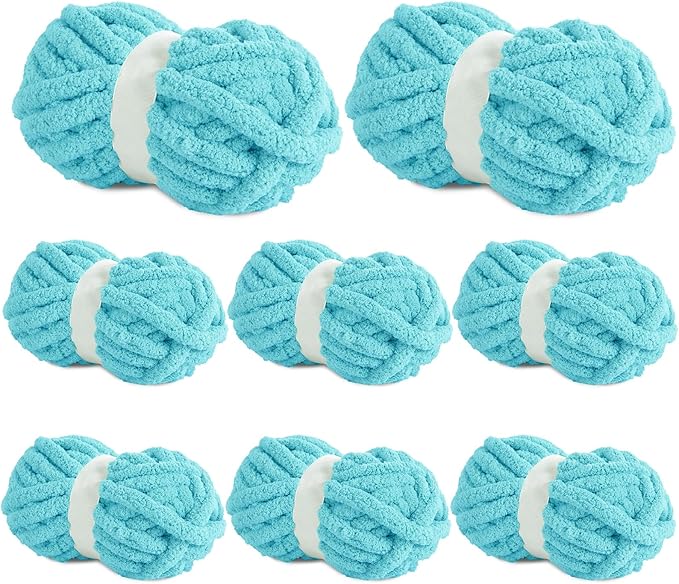 BALAPET Chunky Chenille Yarn for Hand Knitting, Super Soft Thick Plush Yarn for Blanket and Knit DIY, Fluffy Bulky Jumbo Yarn, Beginner Friendly, Machine Washable #10, 8 Skeins (8 oz / 27 Yards)