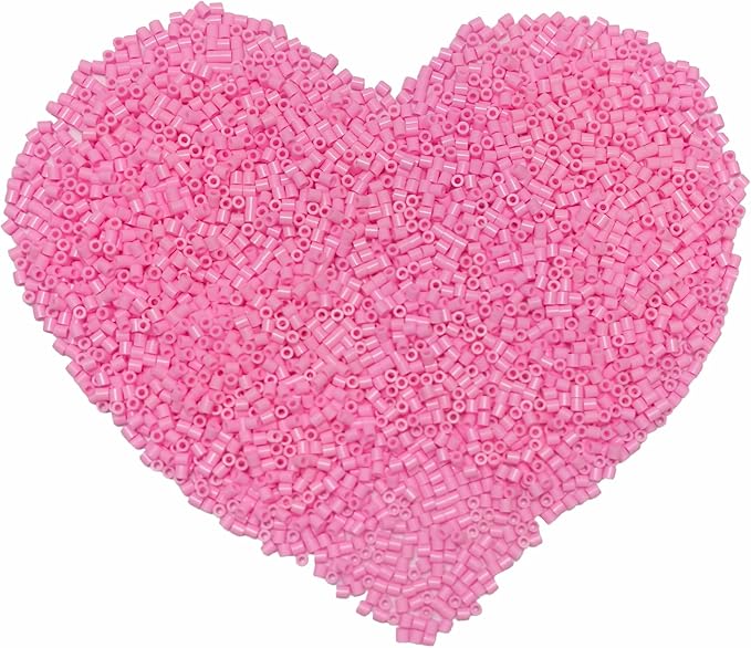 yowamho 6000 pcs beads fuse beads - 5mm pink melting beads for crafts, hama beads bulk refill kit.