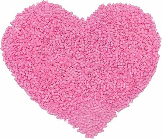 yowamho 1000 pcs beads fuse beads - 5mm pink melting beads for crafts, hama beads bulk refill kit.