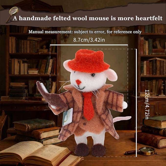 Mayboos Needle Felting Kit, Mouse Animal Needle Felting Beginner Kits with Basic Felt Tools Instruction Wool Felting Kits for Beginners Christmas DIY Craft Animal Home Decoration