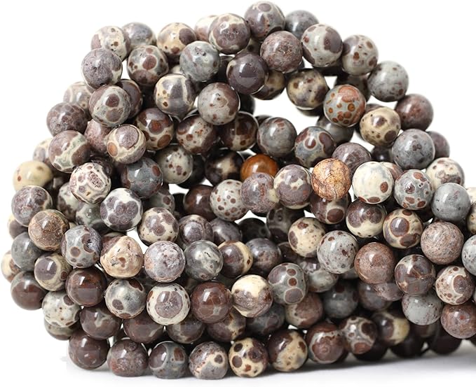 45PCS 8mm Natural Mexico Obicular Jasper Gemstone Round Loose Beads for Jewelry Making 1 Strand 15"